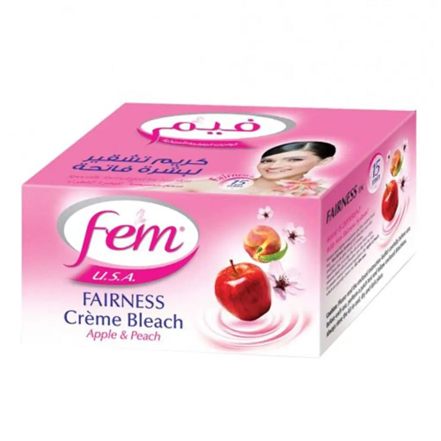 Fem USA Fairness Cream Bleach, Apple & Peach, 100g