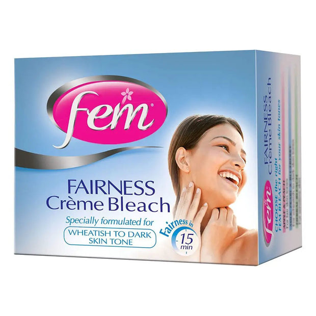 Fem USA Fairness Cream Bleach, Milk with Pearl & Peach, 50g