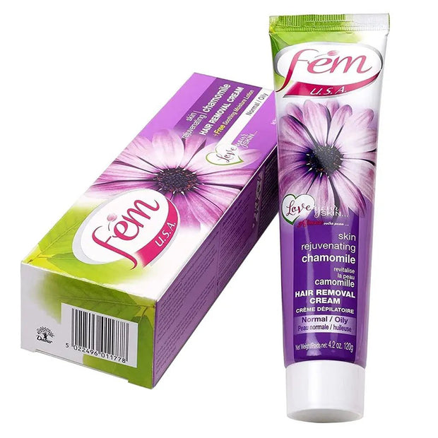 Fem USA Hair Removal Cream, Chamomile, 120g