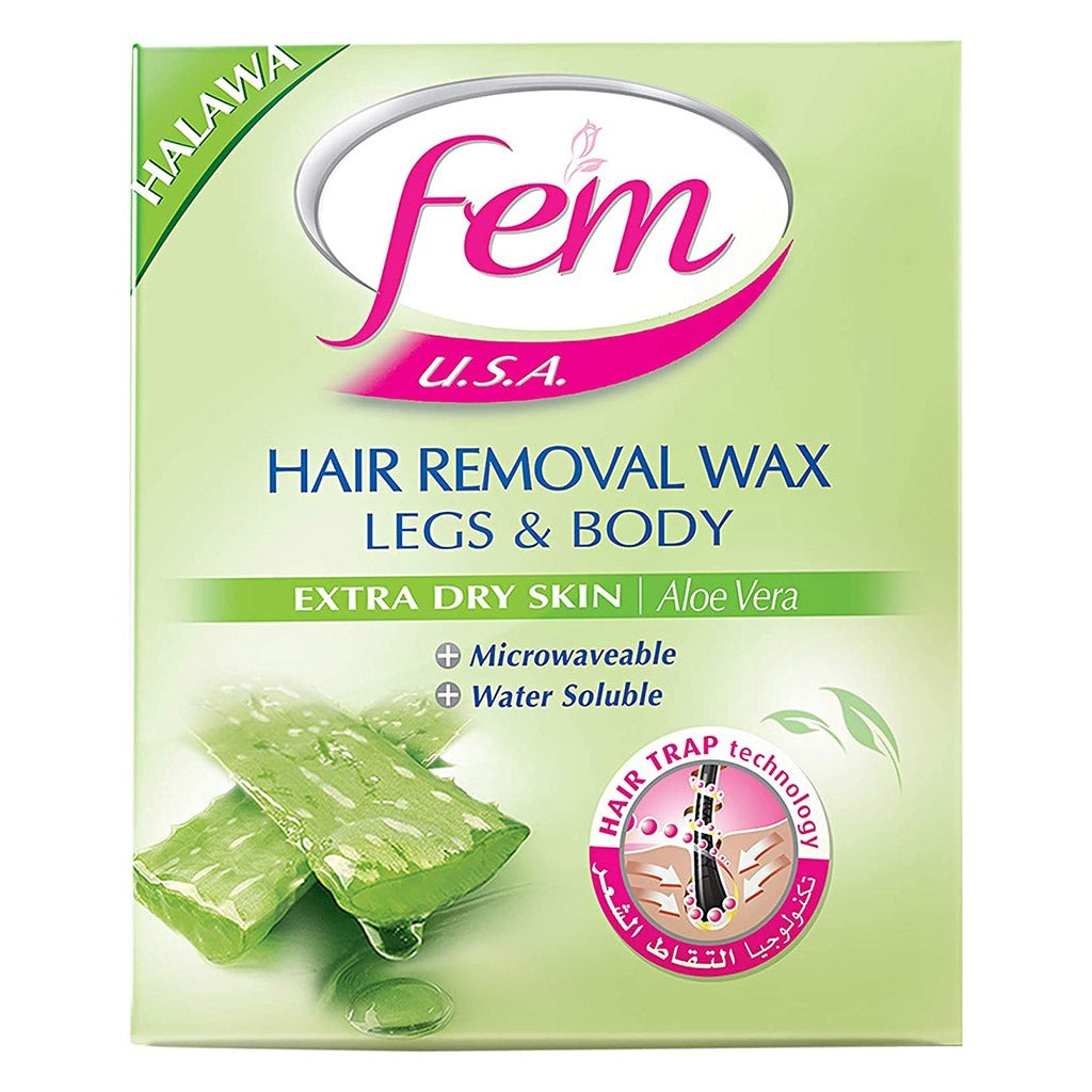 Fem USA Hair Removal Wax Extra Dry Skin Aloe Vera 450 g - Easy Pharmacy LLC
