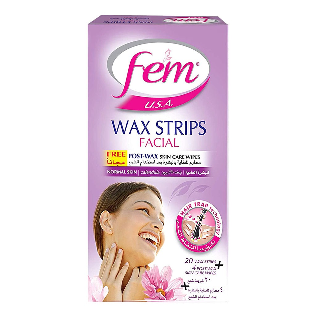 Fem USA Facial Wax Strips Normal Skin 20's - Easy Pharmacy LLC