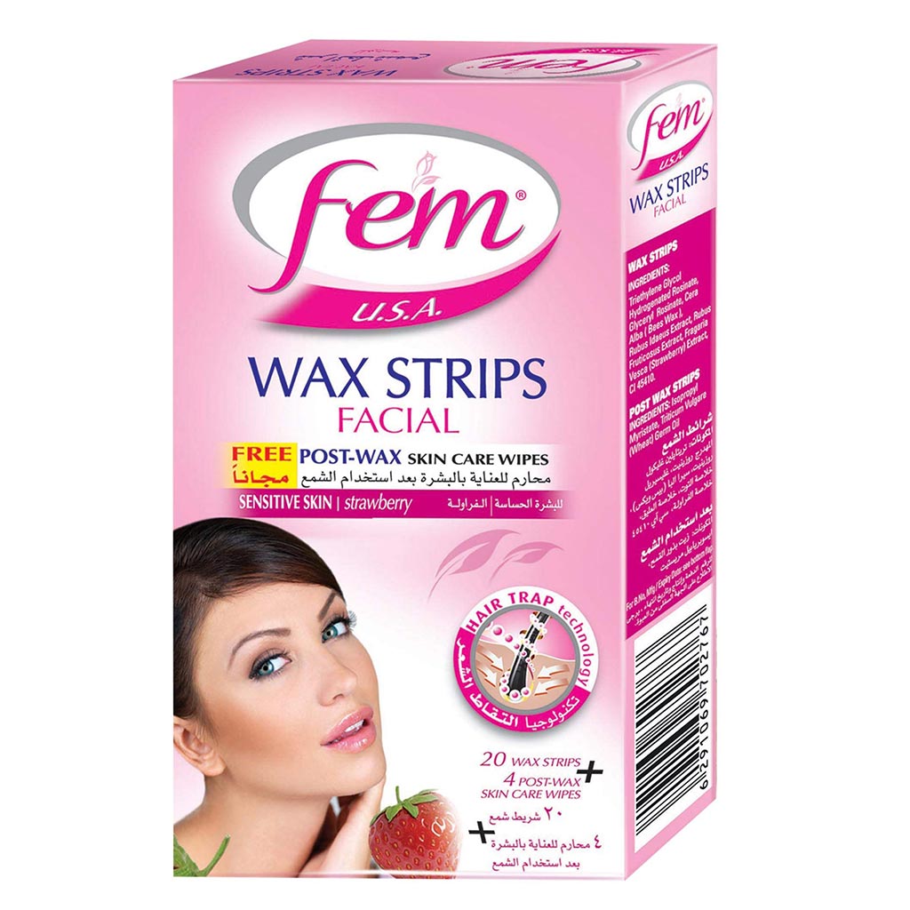 Fem USA Facial Wax Strips Sensitive Skin 20's - Easy Pharmacy LLC