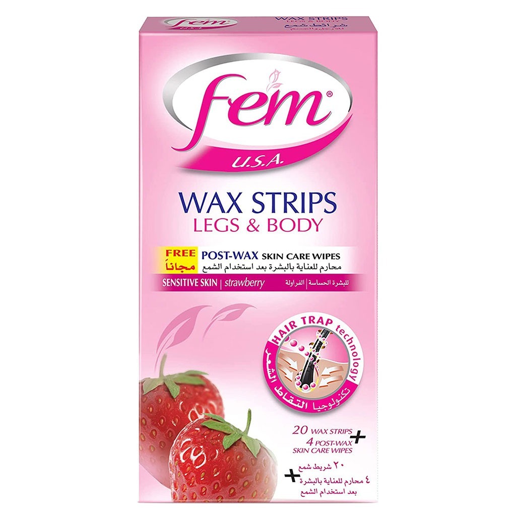Fem USA Body Wax Strips Sensitive Skin 20's - Easy Pharmacy LLC