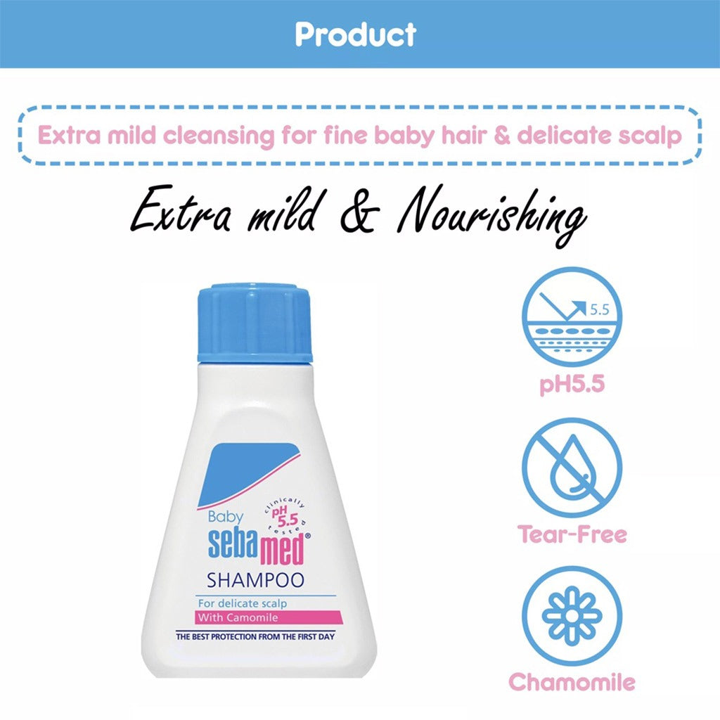 Sebamed Extra Mild Baby Shampoo For Delicate Scalp 150 mL + Gentle Wash For Delicate Baby Skin 200 mL Combo Pack - Easy Pharmacy LLC