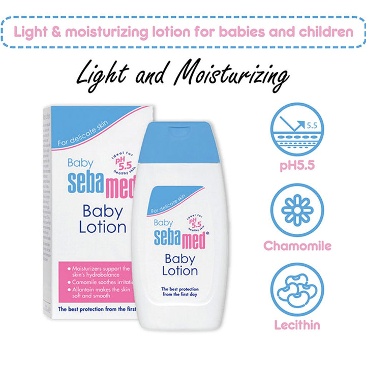 Sebamed Extra Soft Moisturizing Baby Gentle Wash For Delicate Baby Skin 200 mL+ Baby Lotion 200 mL Combo Pack - Easy Pharmacy LLC