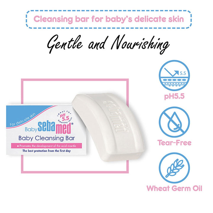 Sebamed Extra Mild Baby Cleansing Bar For Delicate Skin 100 g 2's - Easy Pharmacy LLC