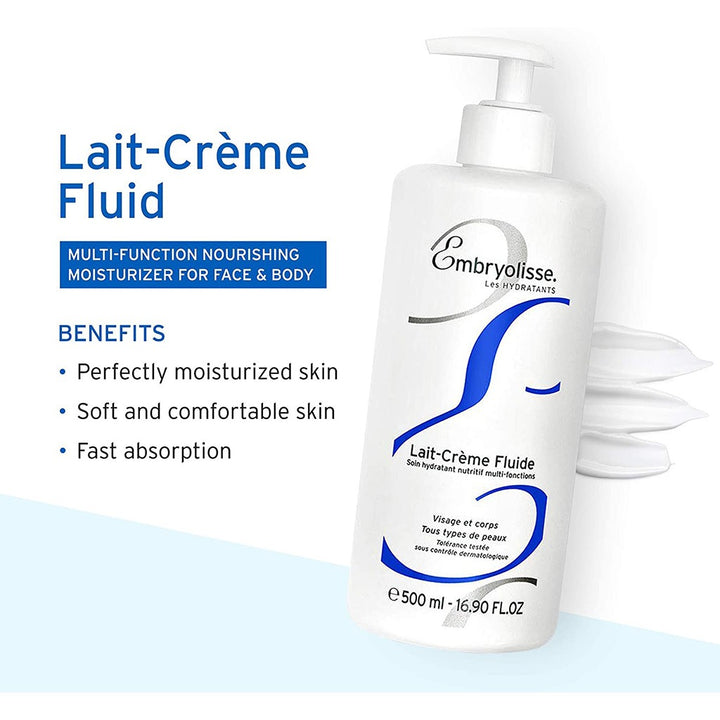 Embryolisse Lait-Creme Fluid Moisturizer For Face And Body 500 mL - Easy Pharmacy LLC