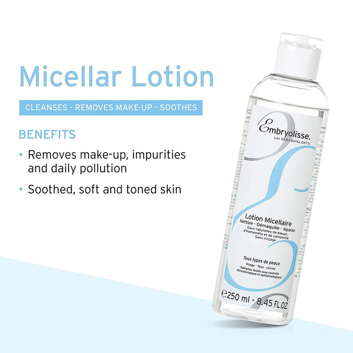 Embryolisse 3 In 1 Micellar Lotion For Make Up Removal & Cleansing 250 mL - Easy Pharmacy LLC