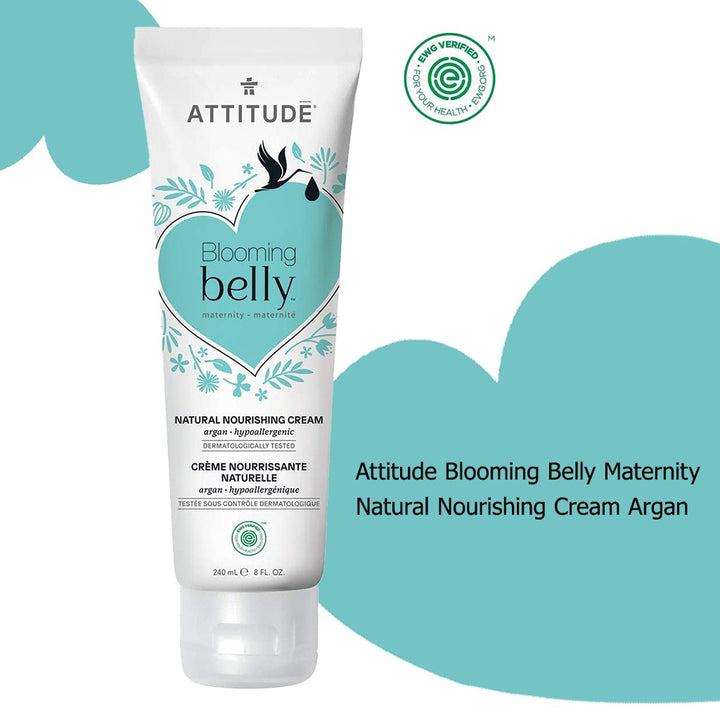 Attitude Blooming Belly Maternity Natural Nourishing Cream Argan 240ml - Easy Pharmacy LLC