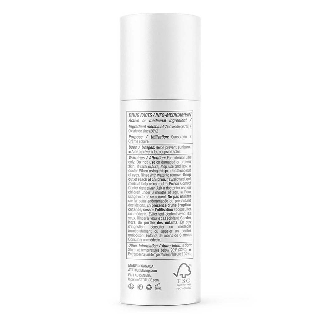 Attitude Sensitive Natural Care SPF30 Mineral Sunscreen Face Stick Unscented 30g - Easy Pharmacy LLC