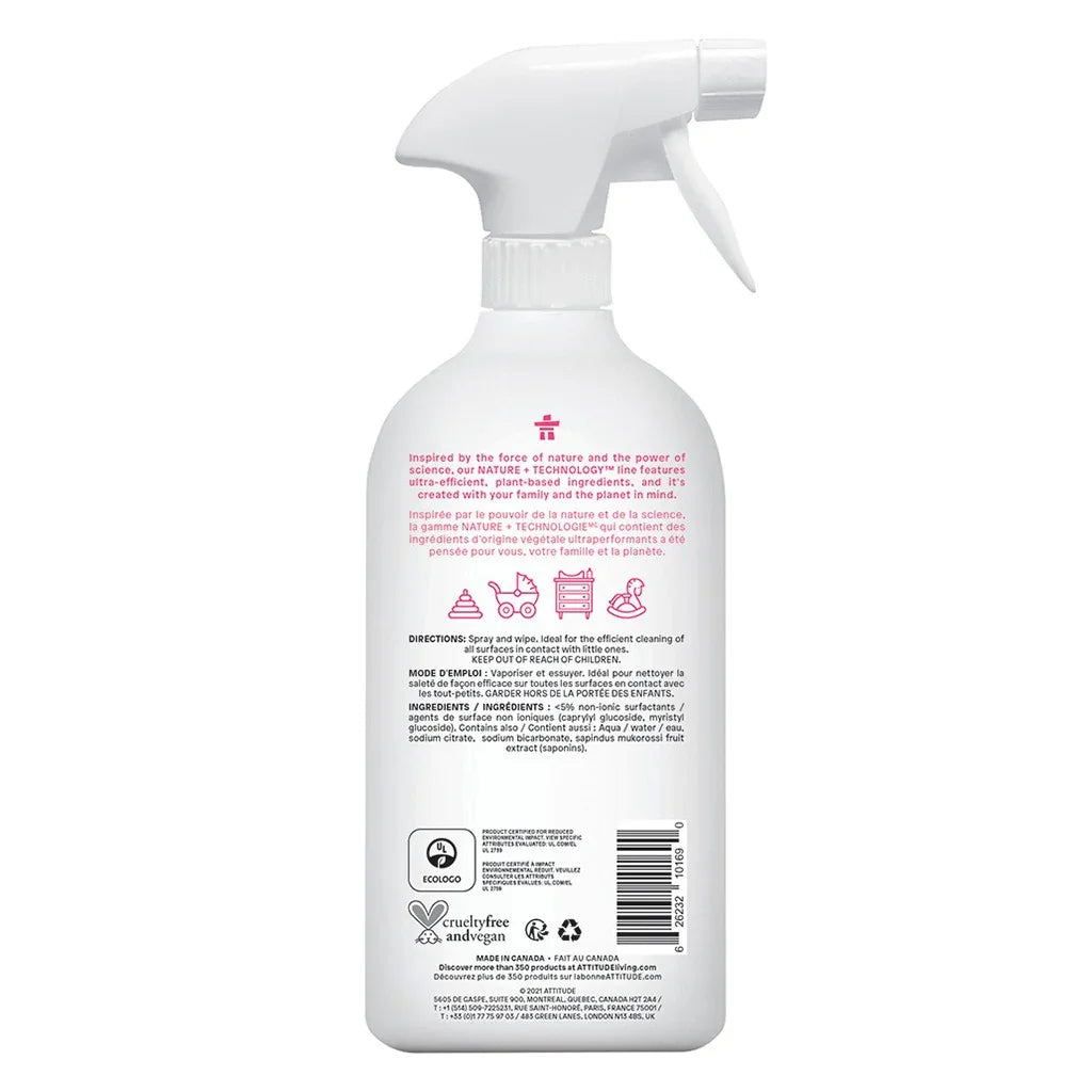 Attitude Little Ones Nature+ Technology No Rinse Unscented Toy And Surface Cleaner 800ml - Easy Pharmacy LLC