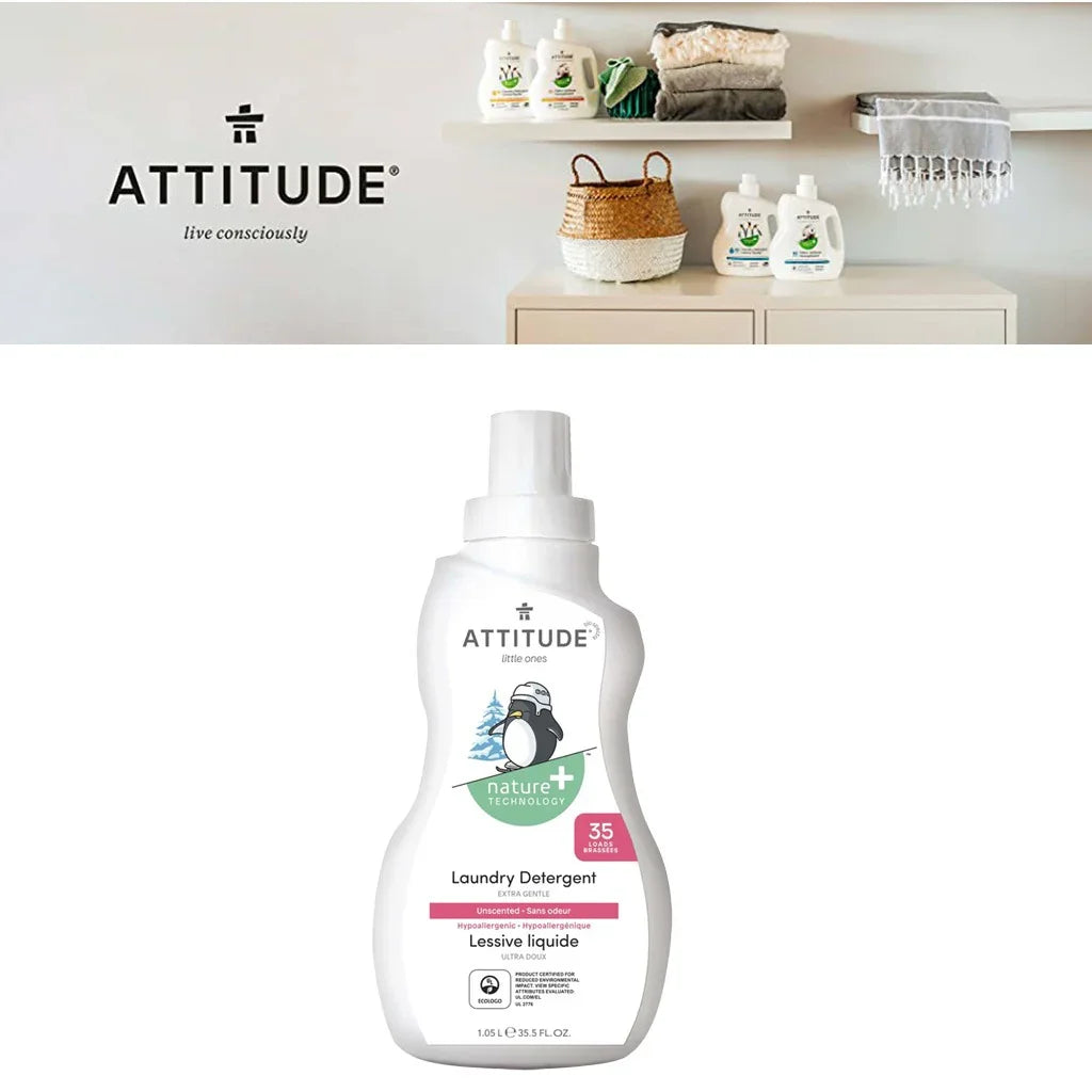 Attitude Little Ones Nature+ Technology 35 Loads Extra Gentle Unscented baby’s Laundry Detergent 1050ml - Easy Pharmacy LLC