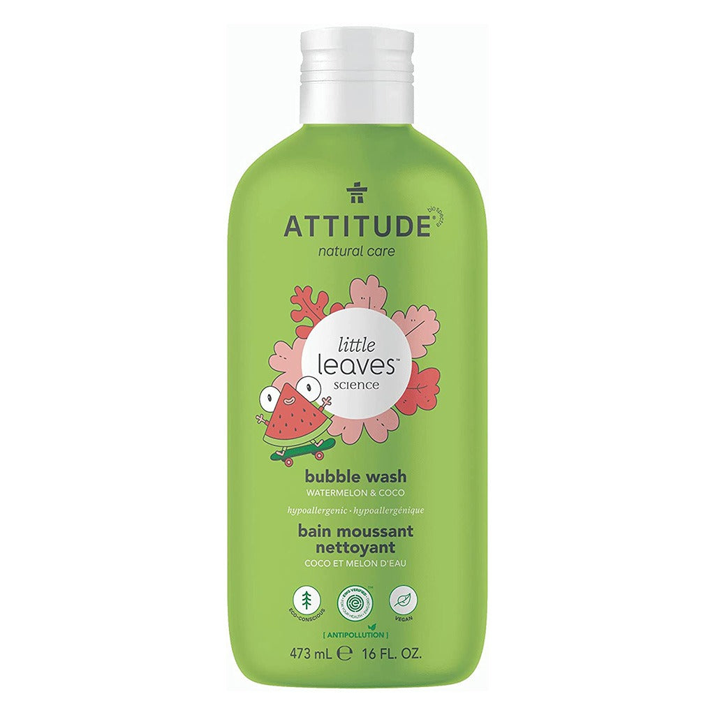 Attitude Natural Care Baby Leaves Science Bubble Bath Watermelon And Coco For Babies 473ml - Easy Pharmacy LLC