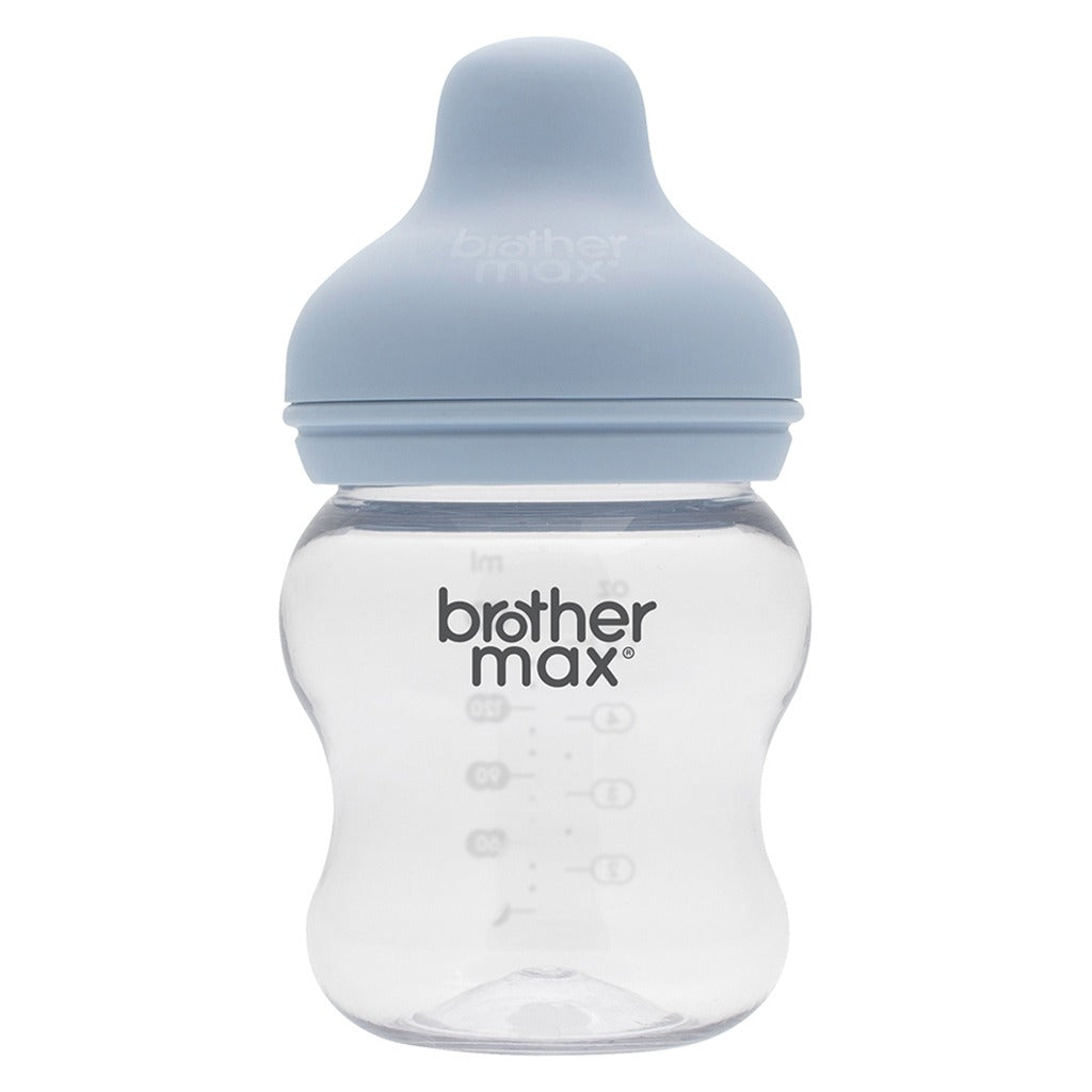 Brother Max Extra Wide Neck Anti Colic Feeding Glass Bottle 160 mL + S Teat Blue BM115B - Easy Pharmacy LLC