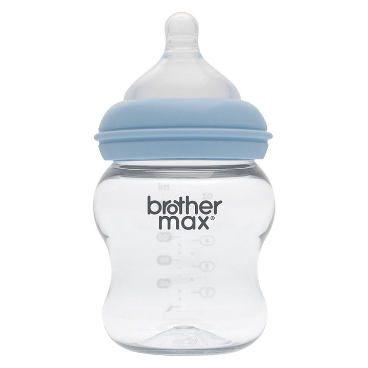 Brother Max Extra Wide Neck Anti Colic Feeding Glass Bottle 160 mL + S Teat Blue BM115B - Easy Pharmacy LLC