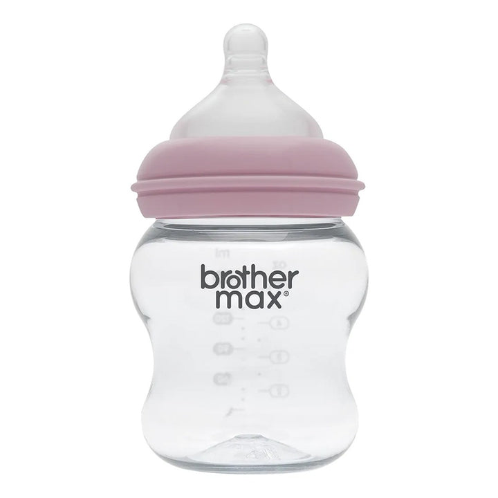Brother Max Extra Wide Neck Anti Colic Feeding Glass Bottle 160 mL + S Teat Pink BM115P - Easy Pharmacy LLC