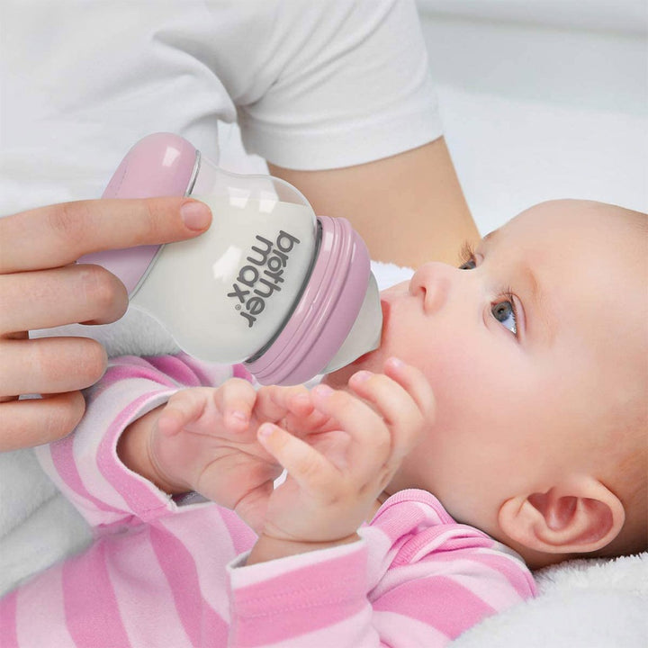Brother Max Extra Wide Neck Anti Colic Feeding Glass Bottle 160 mL + S Teat Pink BM115P - Easy Pharmacy LLC