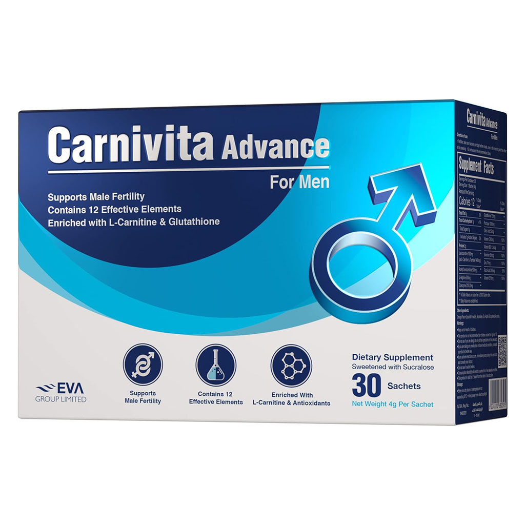 Eva Pharma Carnivita Advance Oral Powder Sachets For Men, Pack of 30's - Easy Pharmacy LLC
