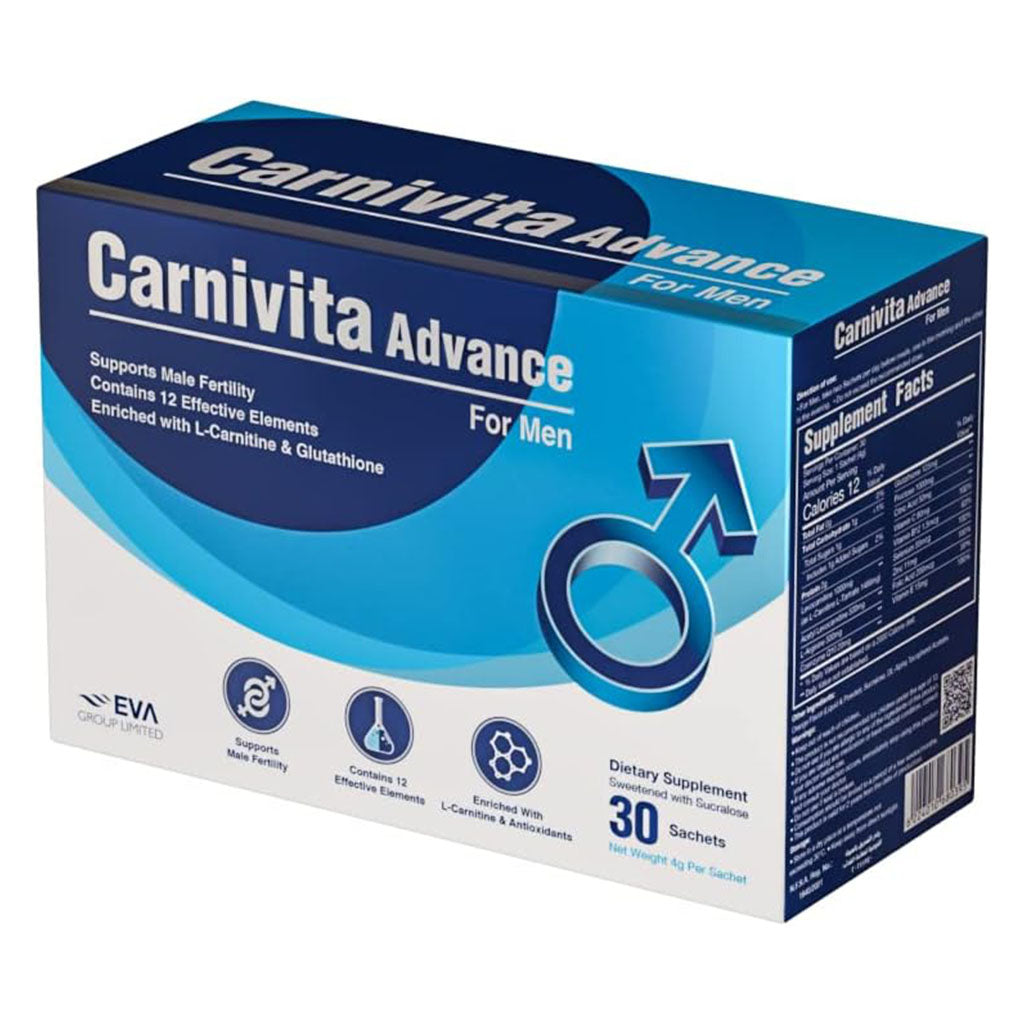 Eva Pharma Carnivita Advance Oral Powder Sachets For Men, Pack of 30's - Easy Pharmacy LLC