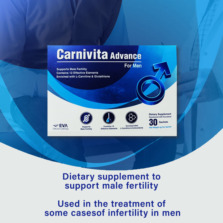 Eva Pharma Carnivita Advance Oral Powder Sachets For Men, Pack of 30's - Easy Pharmacy LLC