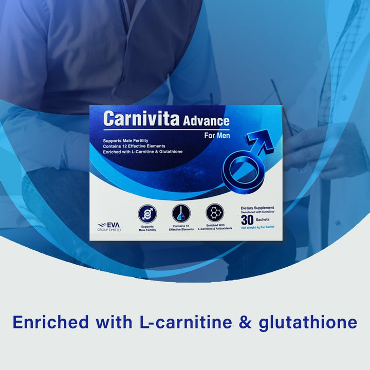 Eva Pharma Carnivita Advance Oral Powder Sachets For Men, Pack of 30's - Easy Pharmacy LLC