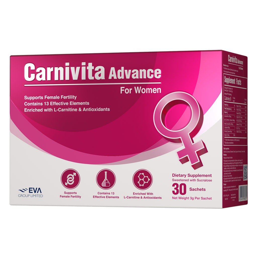 Eva Pharma Carnivita Advance Oral Powder Sachets For Women, Pack of 30's - Easy Pharmacy LLC