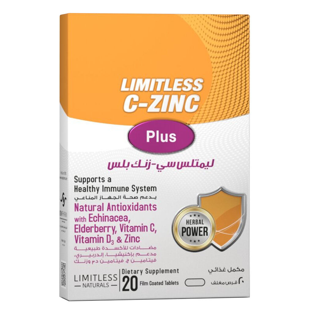 Eva Pharma Limitless C-Zinc Plus Tablets For Healthy Immune System, Pack of 20's - Easy Pharmacy LLC