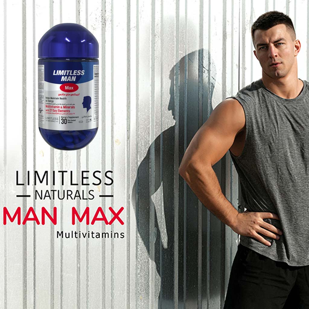 Eva Pharma Limitless Man Max Multivitamins & Minerals Supplement Tablets, Pack of 30's - Easy Pharmacy LLC
