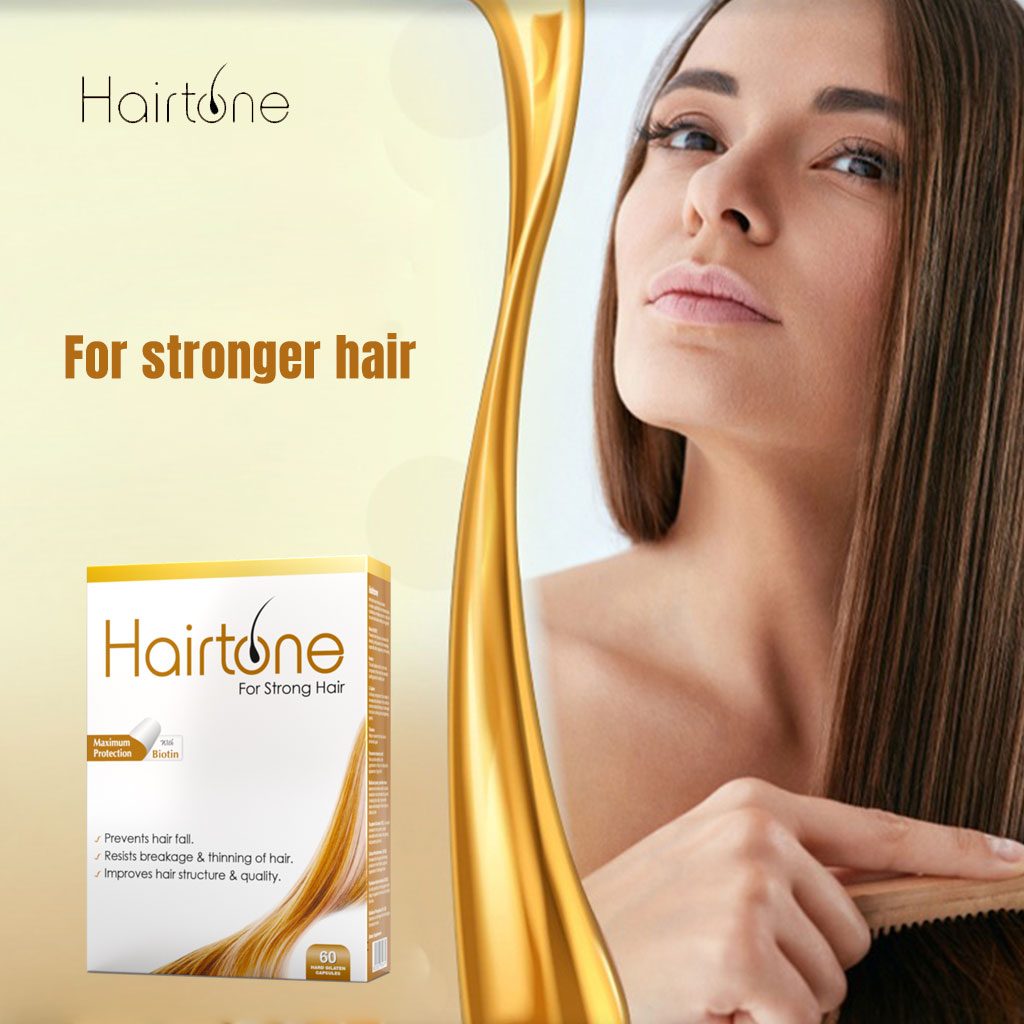 Eva Pharma Hairtone Capsules With Biotin For Strong Hair, Pack of 60's - Easy Pharmacy LLC