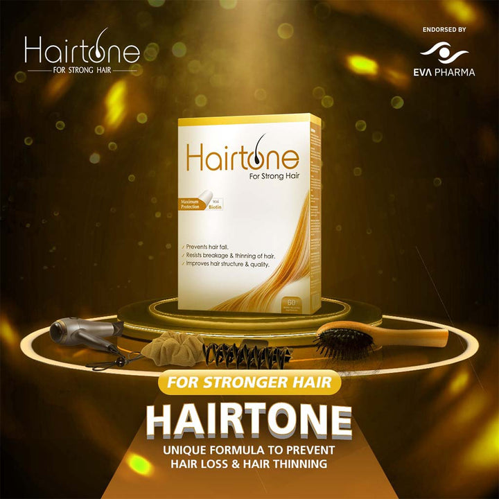 Eva Pharma Hairtone Capsules With Biotin For Strong Hair, Pack of 60's - Easy Pharmacy LLC