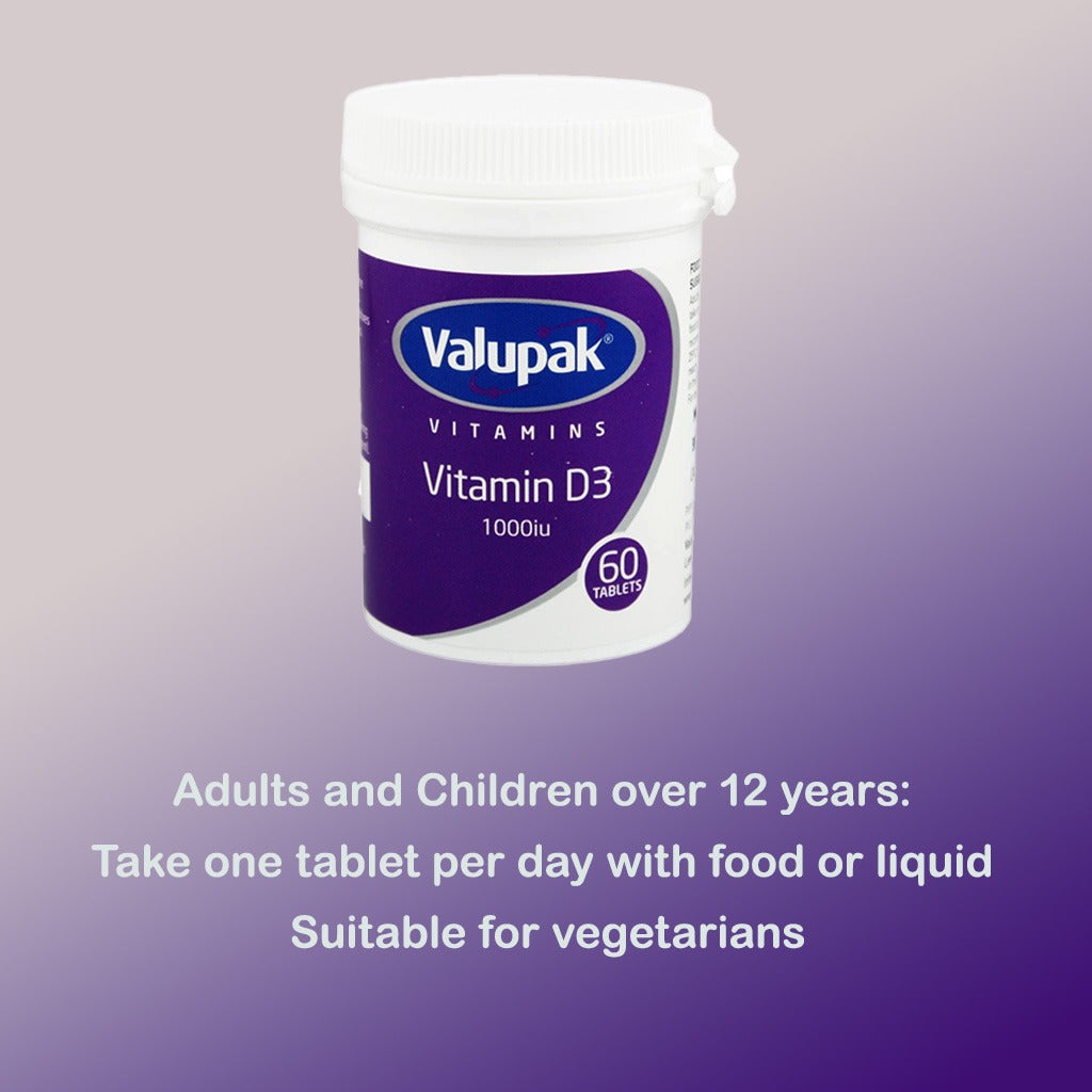 Valupak Vitamin D3 1000 IU Tablet For Immunity 60's - Easy Pharmacy LLC