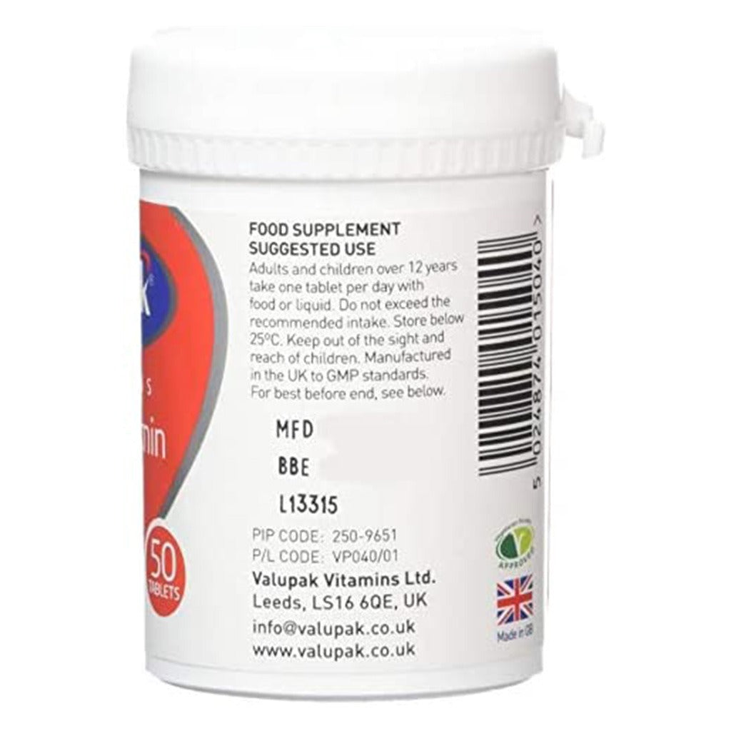 Valupak One A Day Multivitamin Supplement Tablets With Iron, Pack of 50's - Easy Pharmacy LLC