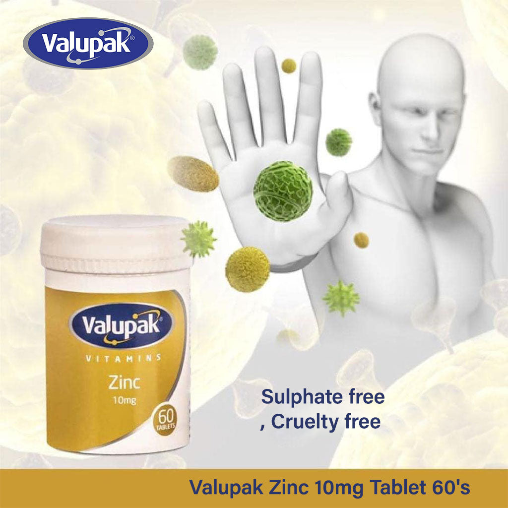 Valupak Zinc 10mg Tablet 60's - Easy Pharmacy LLC