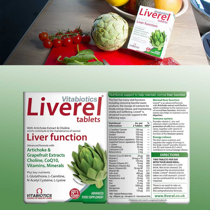 Vitabiotics Liverel Tablets With Vitamins, Minerals & Choline For Healthy Liver Function, Pack of 60's - Easy Pharmacy LLC