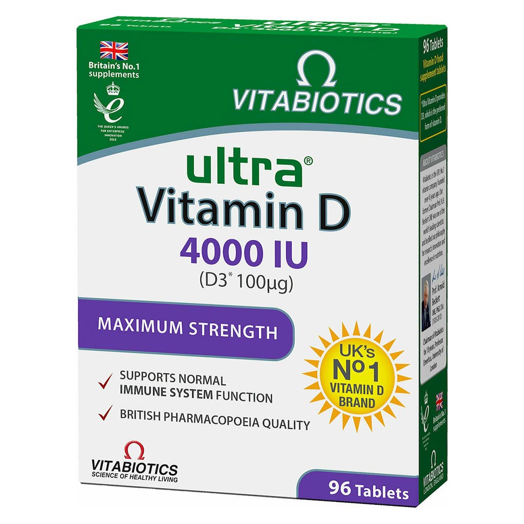 Vitabiotics Ultra Vitamin D3 4000IU Maximum Strength Tablets For Healthy Immune System, Pack of 96's - Easy Pharmacy LLC