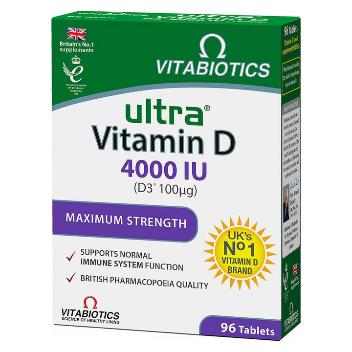 Vitabiotics Ultra Vitamin D3 4000IU Maximum Strength Tablets For Healthy Immune System, Pack of 96's - Easy Pharmacy LLC