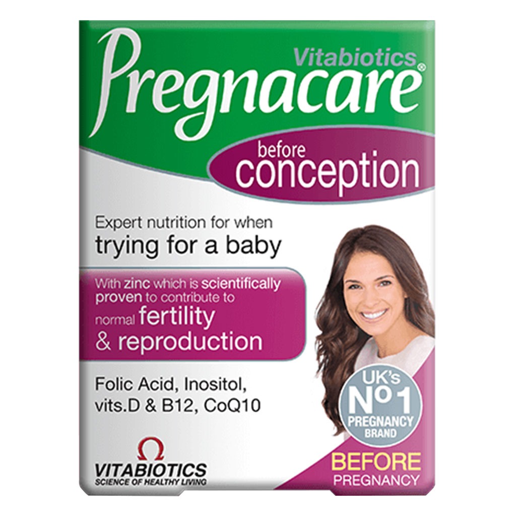 Vitabiotics Pregnacare Before Conception Prenatal Tablets With Folic Acid For Normal Fertility And Reproduction, Pack of 30's - Easy Pharmacy LLC