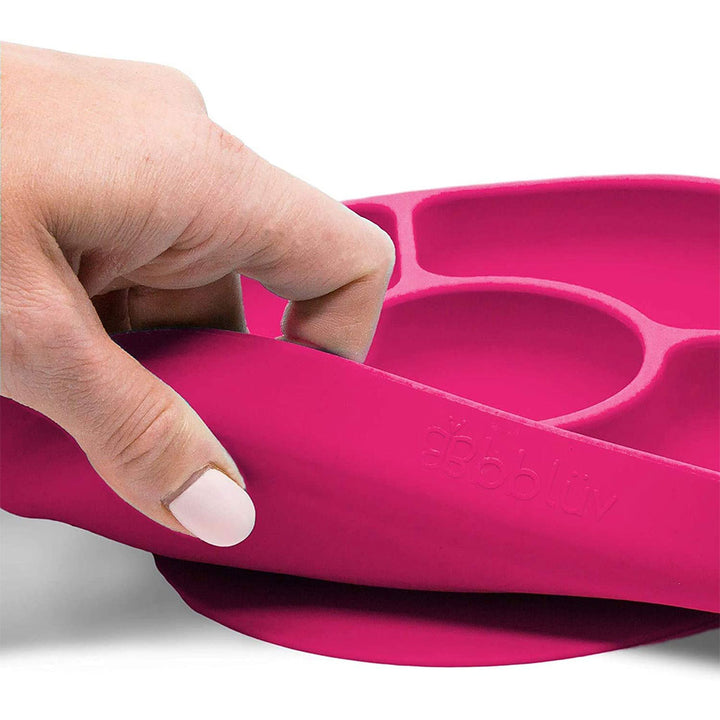 Bbluv Yumi Anti-Spill Silicone Plate And Spoon Set Pink For Babies - Easy Pharmacy LLC