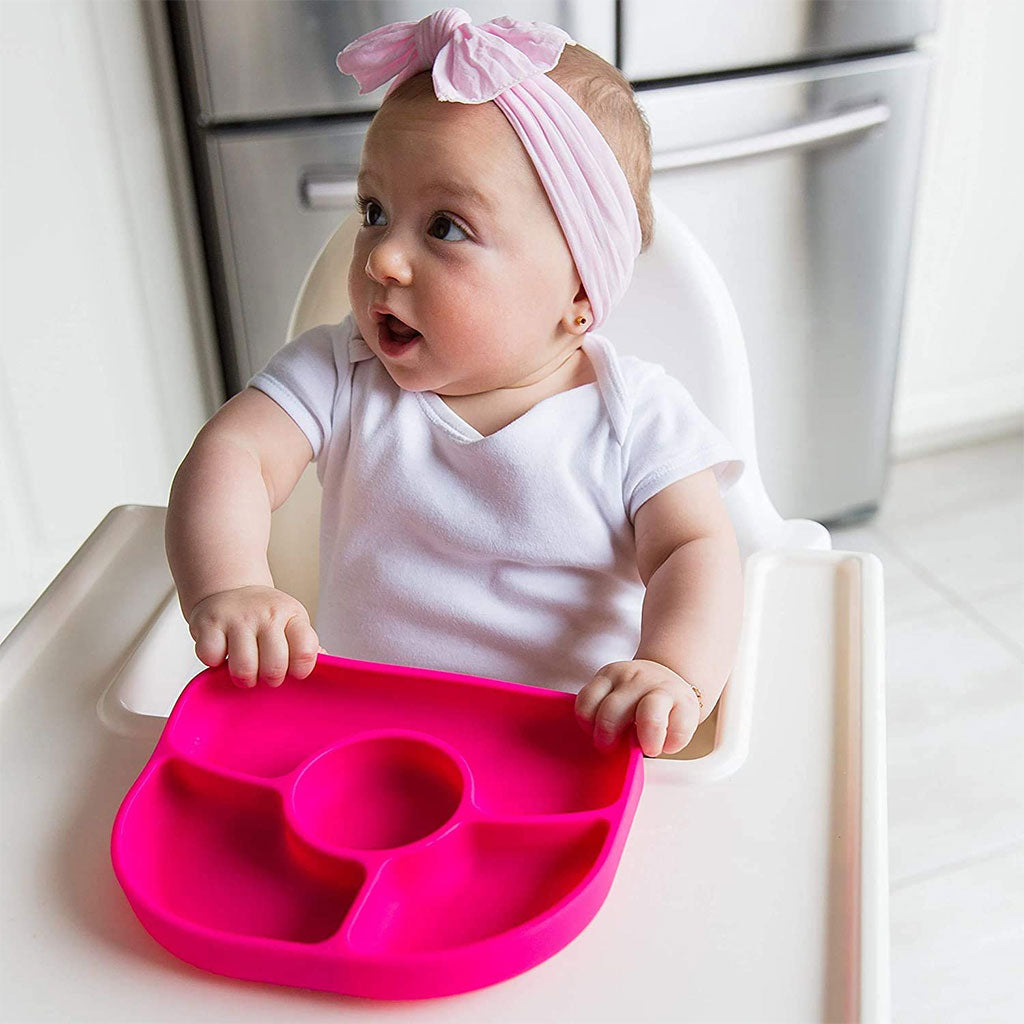 Bbluv Yumi Anti-Spill Silicone Plate And Spoon Set Pink For Babies - Easy Pharmacy LLC