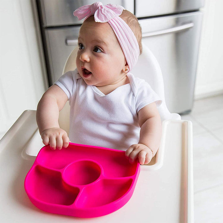 Bbluv Yumi Anti-Spill Silicone Plate And Spoon Set Pink For Babies - Easy Pharmacy LLC