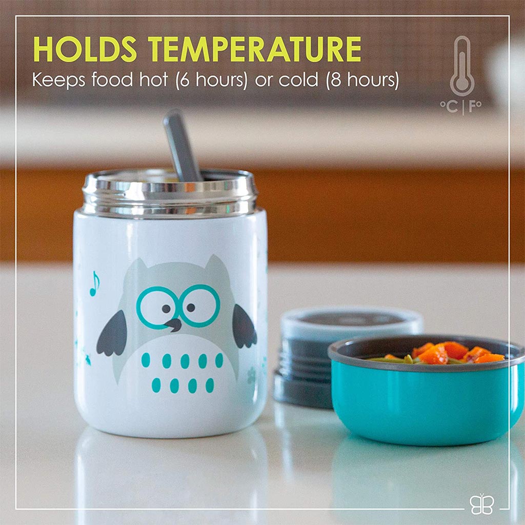 Bbluv Food Thermal Food Container With Spoon And Bowl Aqua Blue For Babies - Easy Pharmacy LLC