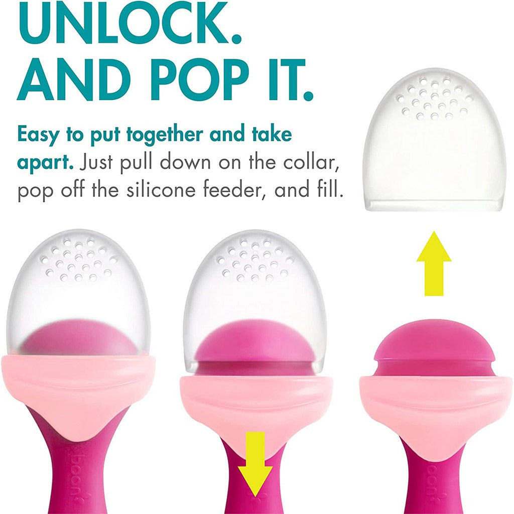 Boon Silicone Food Pulp Feeder Pink/Wine 1's - Easy Pharmacy LLC