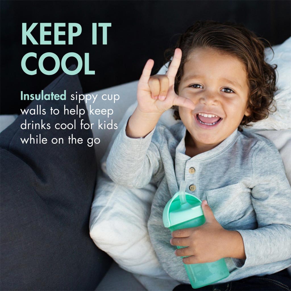 Boon Swig Silicone Straw Bottle For Kids 10 Oz Mint - Easy Pharmacy LLC