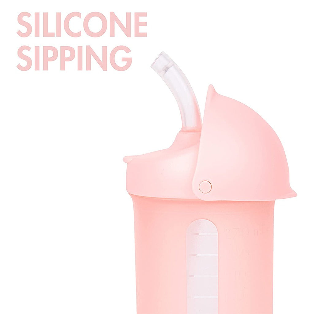 Boon Swig Silicone Straw Bottle For Kids 10 Oz Pink - Easy Pharmacy LLC