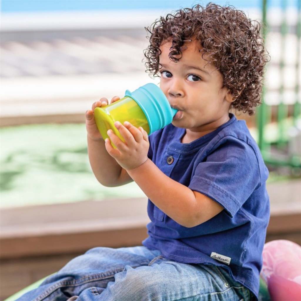 Boon Snug Reusable Stretchy Silicone Spout Cup & Lids For 9+Months Baby Boy, Pack of 3 Lids + 1 Cup - Easy Pharmacy LLC