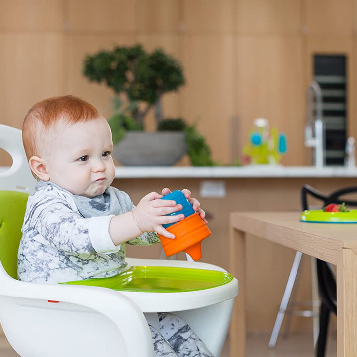 Boon Snug Reusable Stretchy Silicone Spout Cup & Lids For 9+Months Baby Boy, Pack of 3 Lids + 1 Cup - Easy Pharmacy LLC