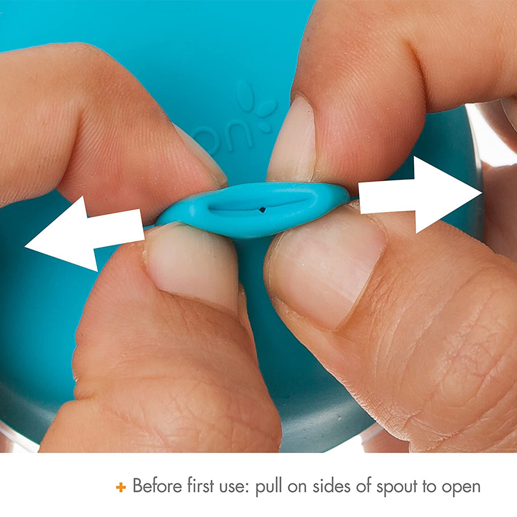 Boon Snug Reusable Stretchy Silicone Spout Cup & Lids For 9+Months Baby Boy, Pack of 3 Lids + 1 Cup - Easy Pharmacy LLC