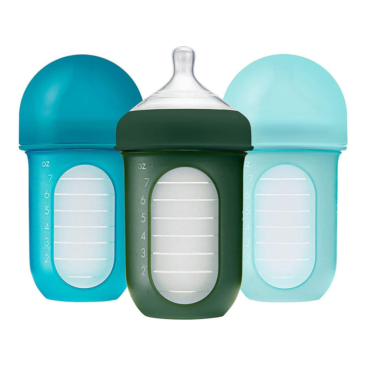 Boon Nursh 3 Months+ Feeding Bottle Blue Multi 236ml, 3's - Easy Pharmacy LLC