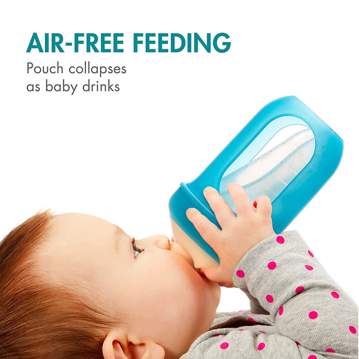Boon Nursh 3 Months+ Feeding Bottle Blue Multi 236ml, 3's - Easy Pharmacy LLC