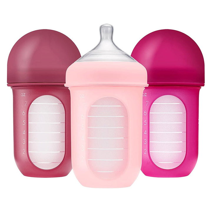 Boon Nursh 3 Months+ Feeding Bottle Pink Multi 236ml, 3's - Easy Pharmacy LLC